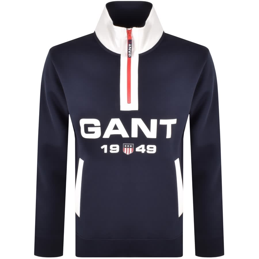 Alternative Image for ProductGant Half Zip Sweatshirt Navy1