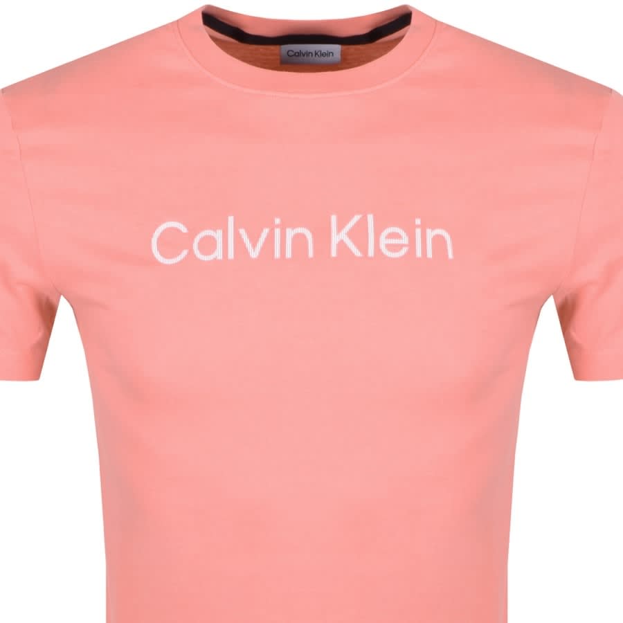 Alternative Image for ProductCalvin Klein Raised Striped Logo T Shirt Pink2