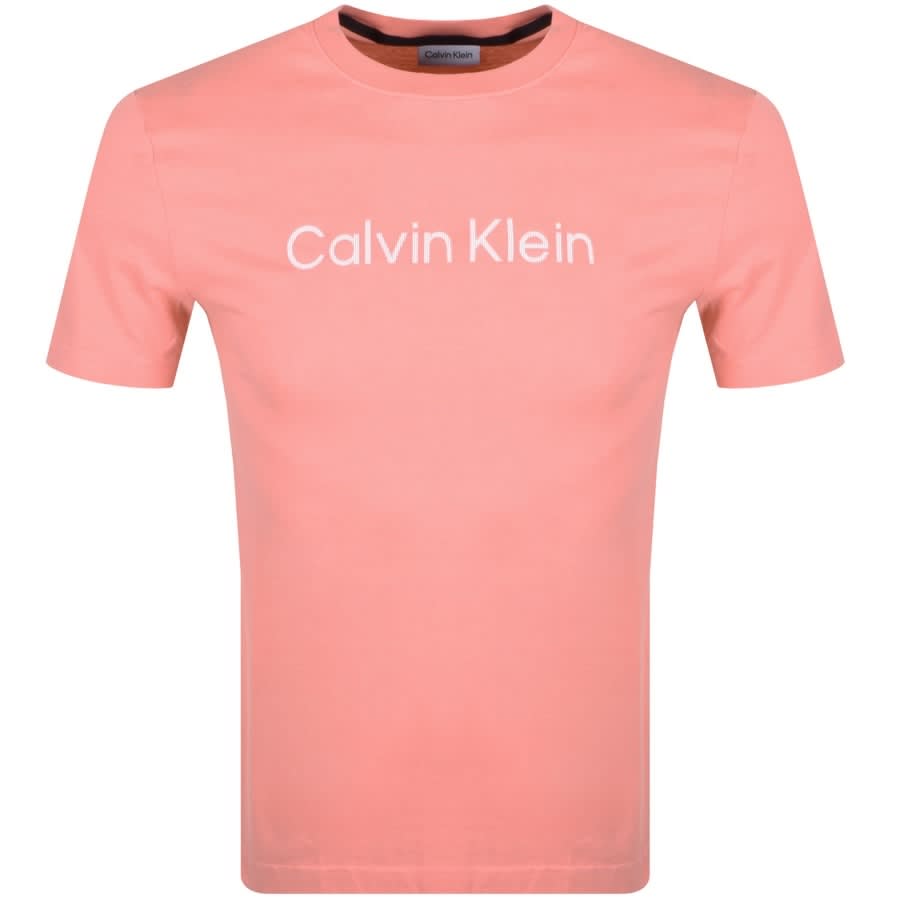 Alternative Image for ProductCalvin Klein Raised Striped Logo T Shirt Pink1