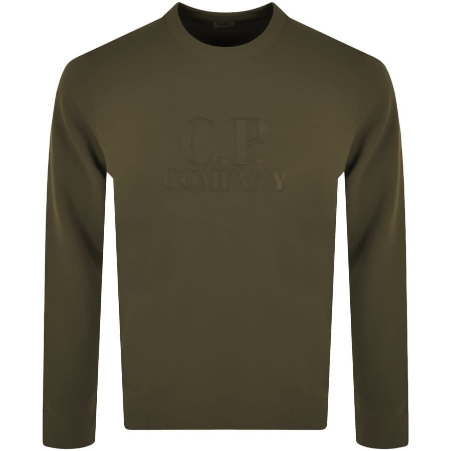 Alternative Image for ProductCP Company Logo Crew Neck Sweatshirt Khaki1