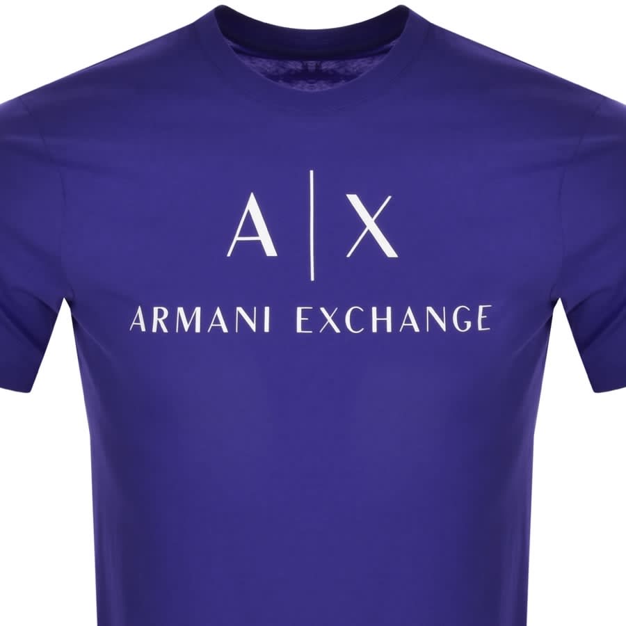 Alternative Image for ProductArmani Exchange Slim Crew Neck Logo T Shirt Blue2