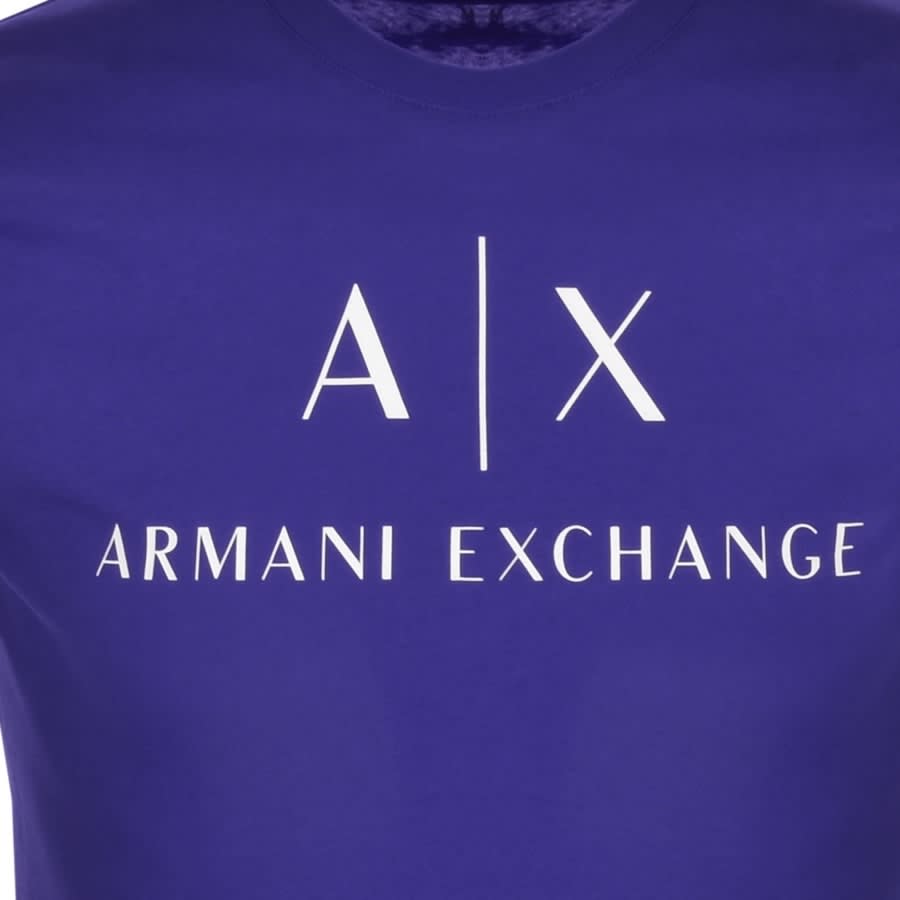 Alternative Image for ProductArmani Exchange Slim Crew Neck Logo T Shirt Blue3