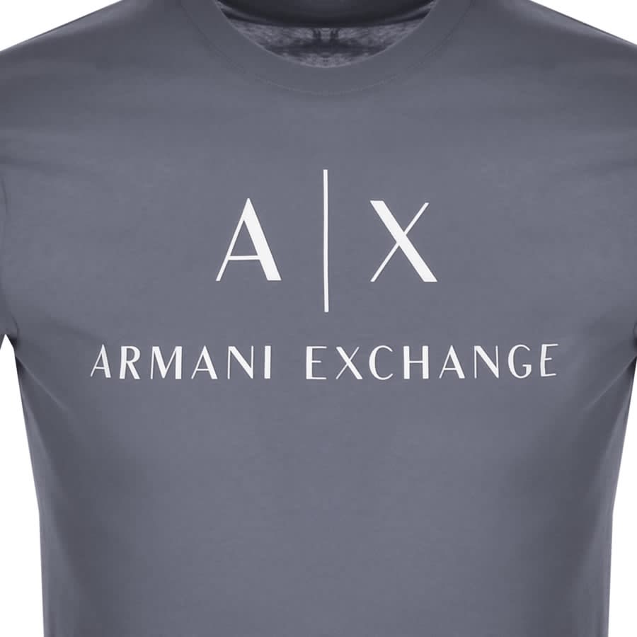 Alternative Image for ProductArmani Exchange Slim Crew Neck Logo T Shirt Blue3