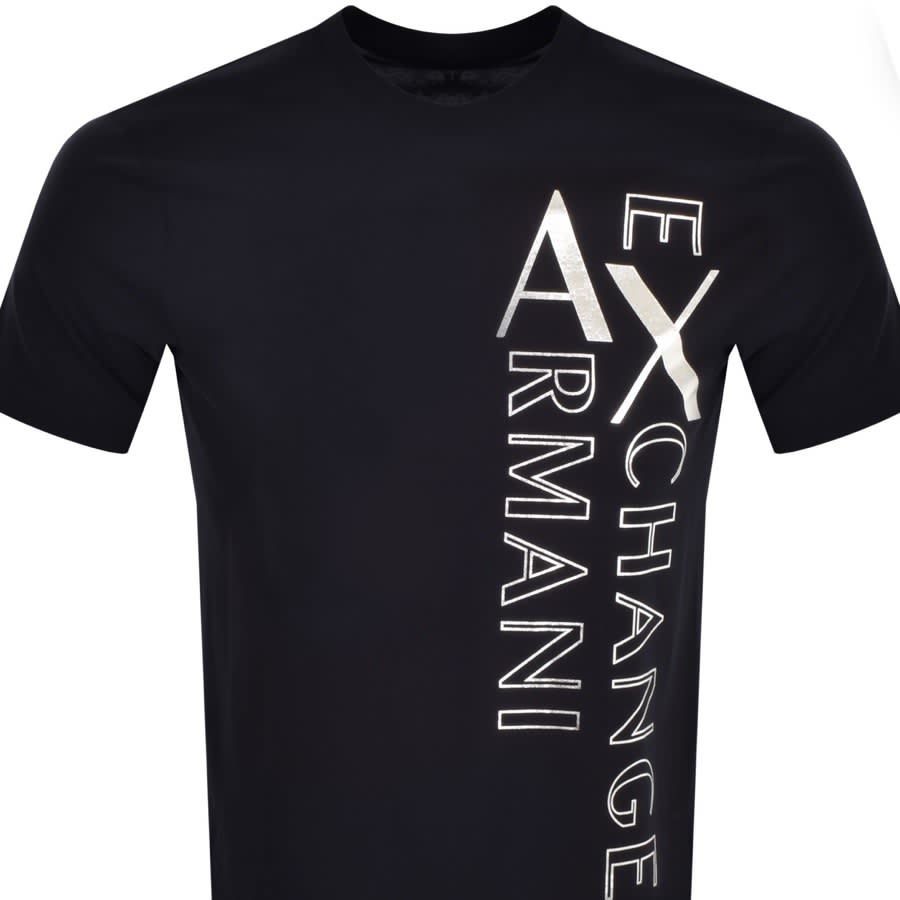 Alternative Image for ProductArmani Exchange Crew Neck Logo T Shirt Navy2