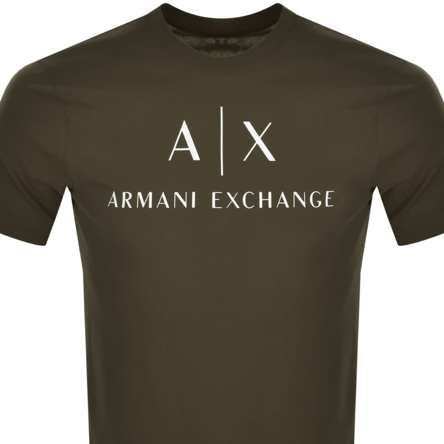 Alternative Image for ProductArmani Exchange Slim Crew Neck Logo T Shirt Green2
