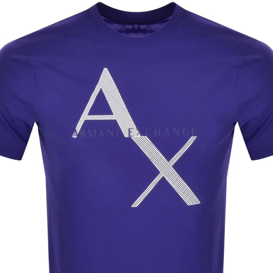 Alternative Image for ProductArmani Exchange Crew Neck Logo T Shirt Blue2