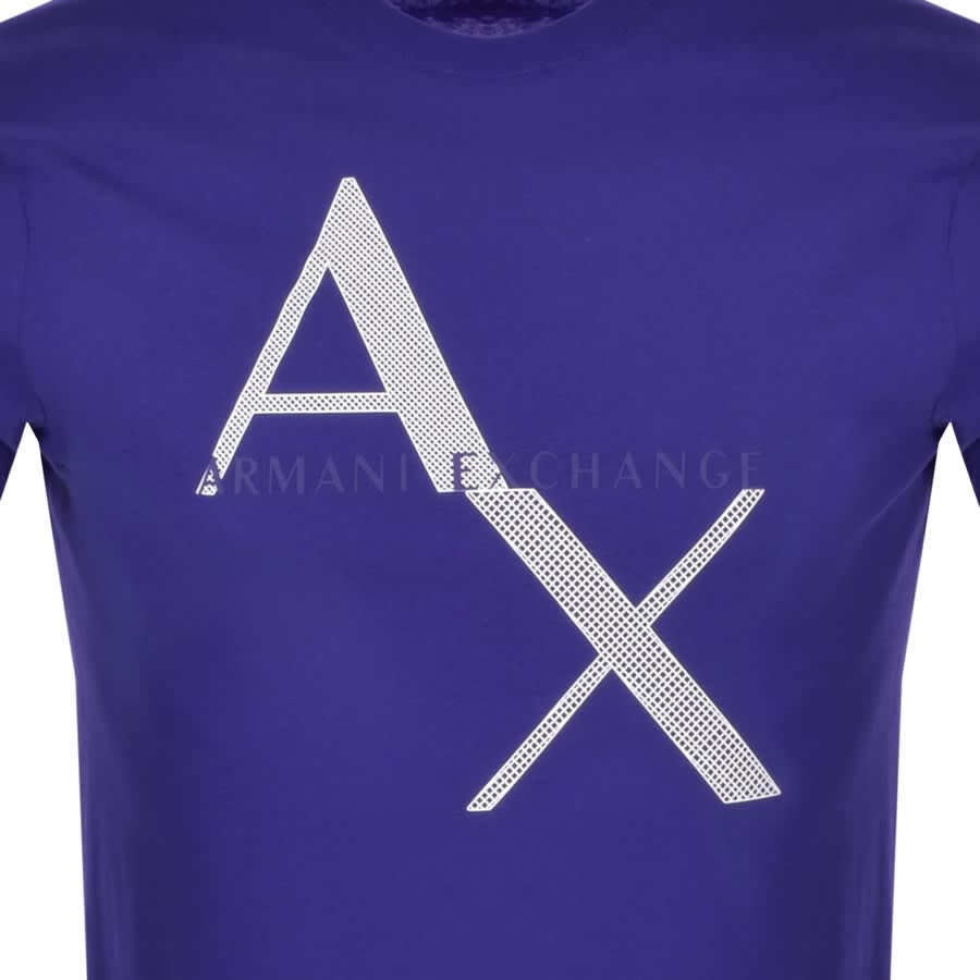 Armani Exchange Crew Neck Logo T Shirt Blue | Mainline Menswear Sweden