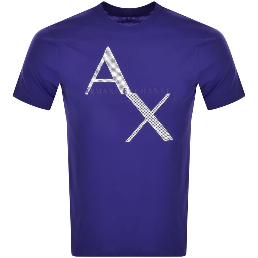 Alternative Image for ProductArmani Exchange Crew Neck Logo T Shirt Blue1