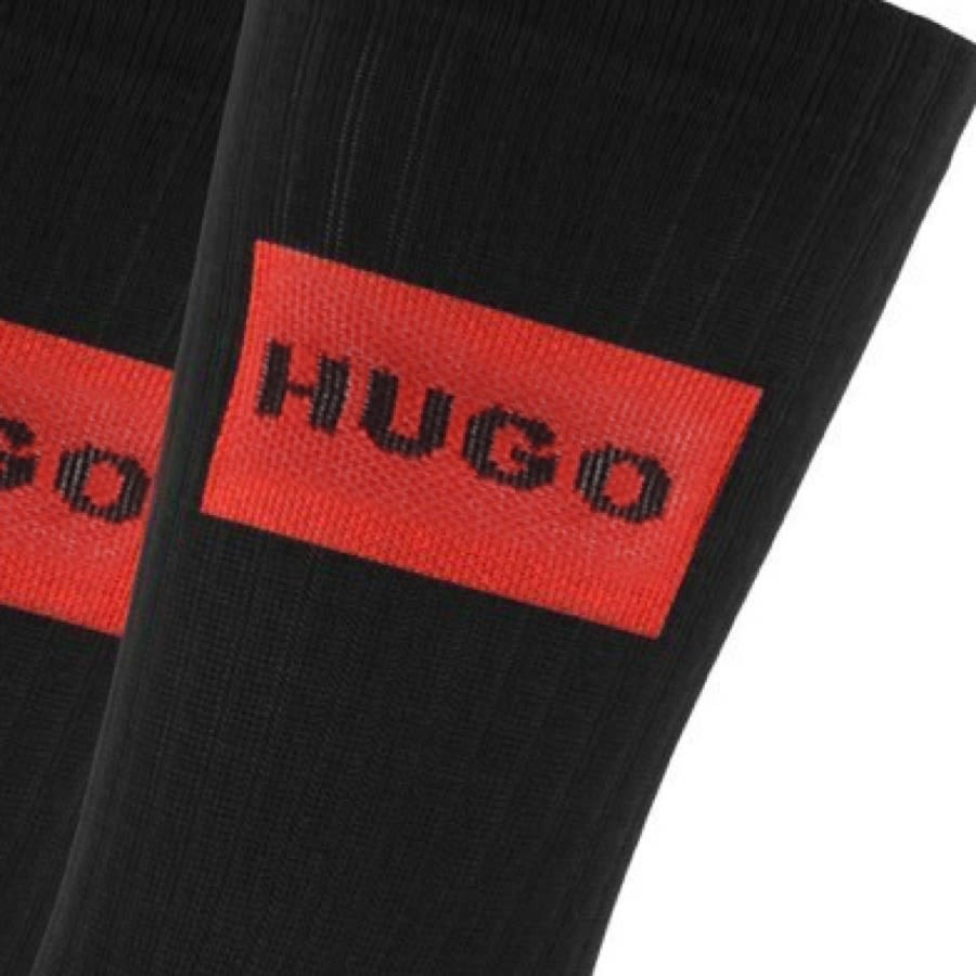 Alternative Image for ProductHUGO 2 Pack Logo Socks Black3