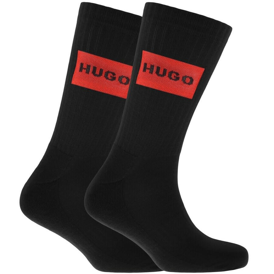 Alternative Image for ProductHUGO 2 Pack Logo Socks Black1