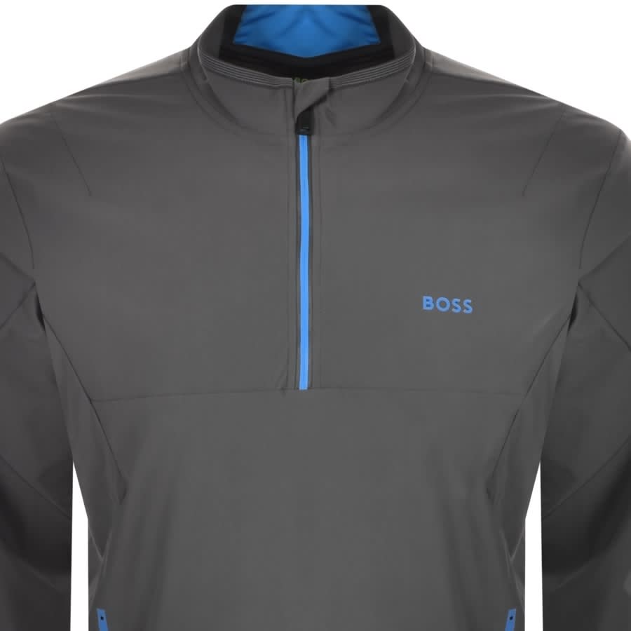 Alternative Image for ProductBOSS Perforrmance Half Zip Sweatshirt Grey2