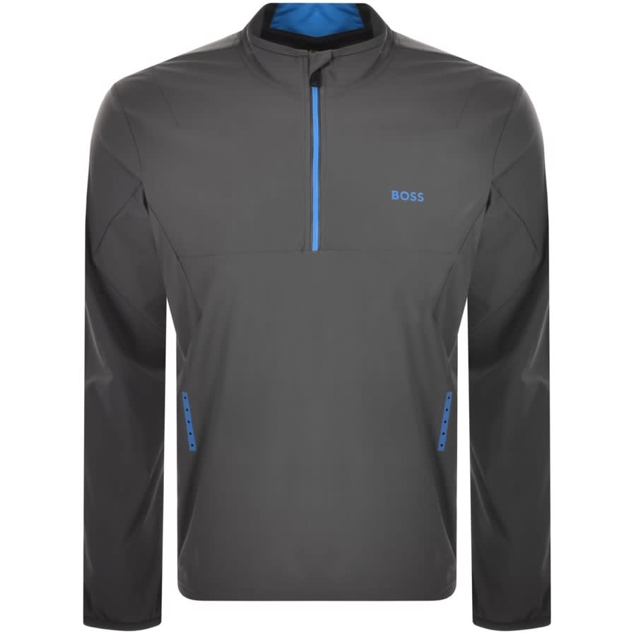 Alternative Image for ProductBOSS Perforrmance Half Zip Sweatshirt Grey1