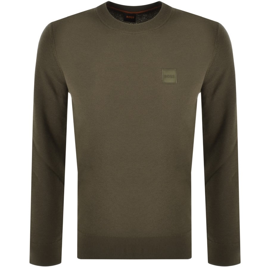 Alternative Image for ProductBOSS Katoural Crew Neck Knit Jumper Khaki1