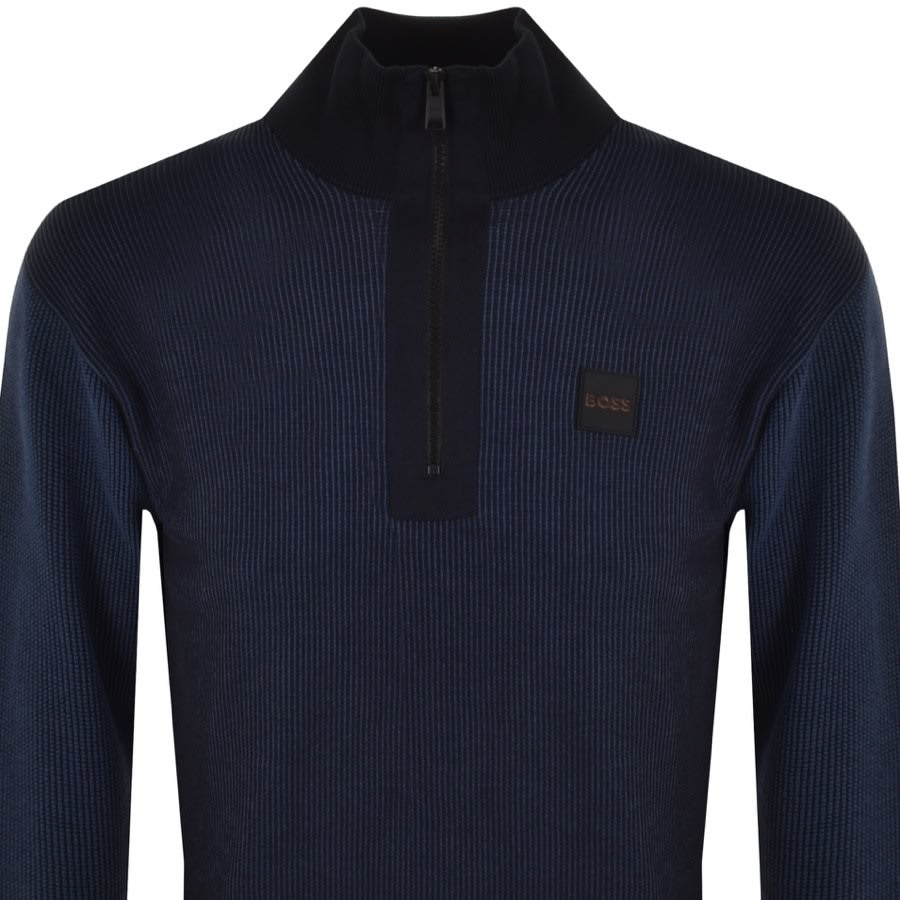 Alternative Image for ProductBOSS Artrudo Half Zip Knit Jumper Navy2