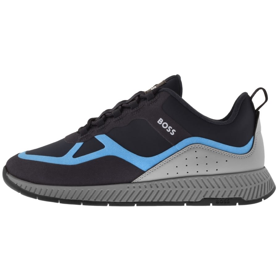 boss titanium runn trainers navy