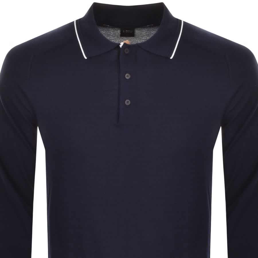 Alternative Image for ProductBOSS Ebruno Long Sleeved Polo T Shirt Navy2