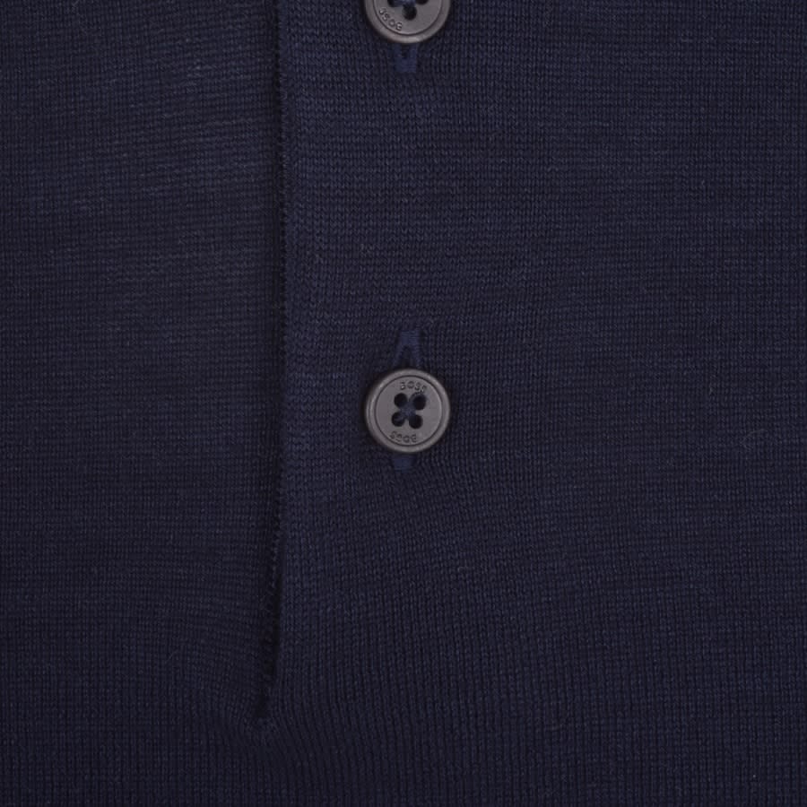 Alternative Image for ProductBOSS Ebruno Long Sleeved Polo T Shirt Navy3