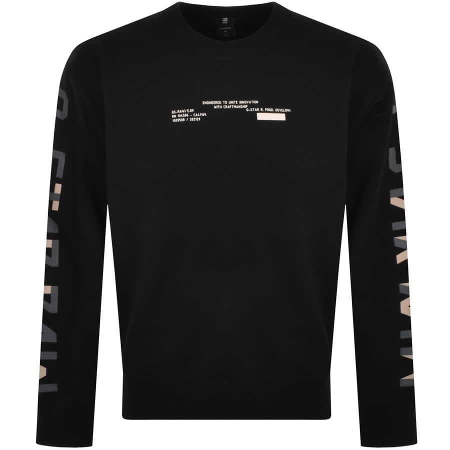 Alternative Image for ProductG Star Raw Loose Crew Neck Sweatshirt Black1