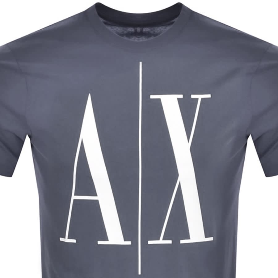 Alternative Image for ProductArmani Exchange Crew Neck Logo T Shirt Blue2