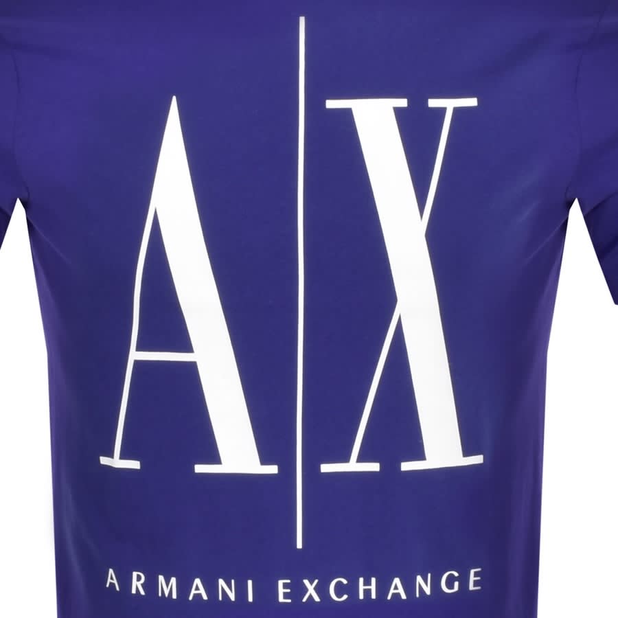 Alternative Image for ProductArmani Exchange Crew Neck Logo T Shirt Blue3