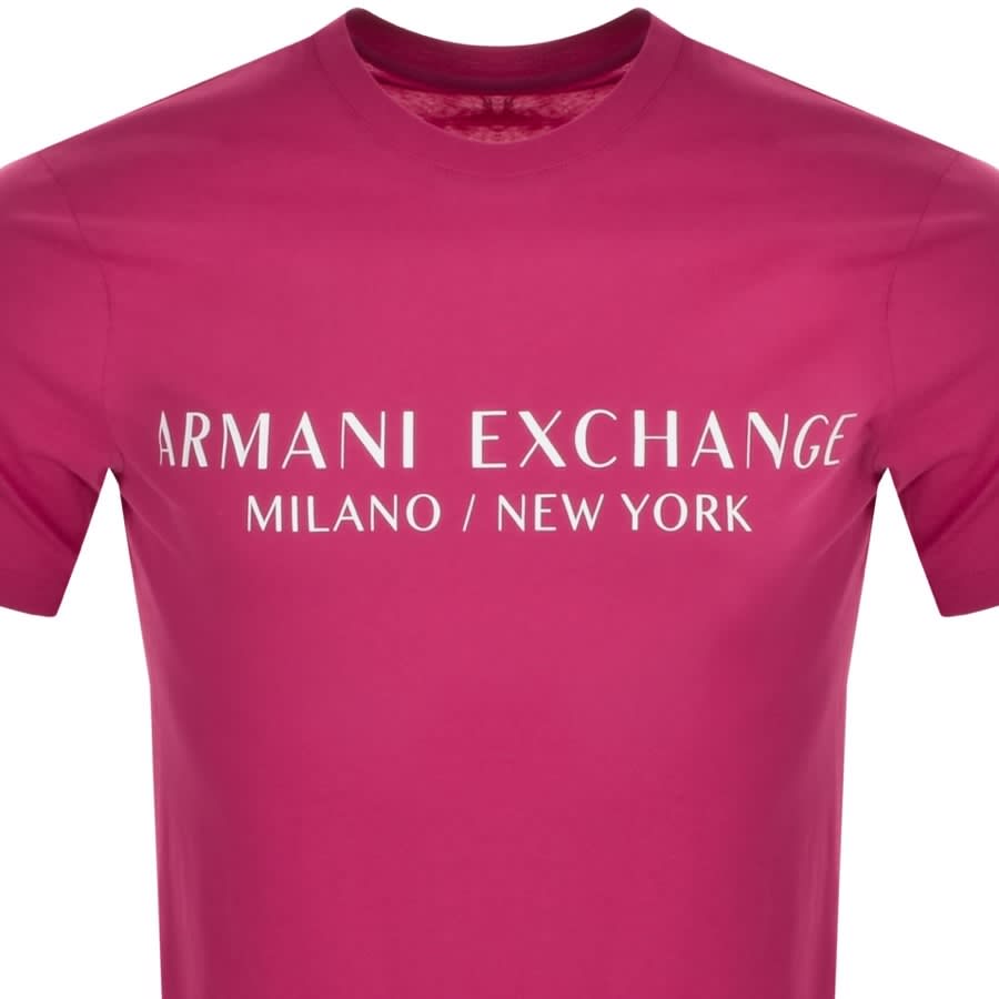 Alternative Image for ProductArmani Exchange Slim Crew Neck Logo T Shirt Pink2