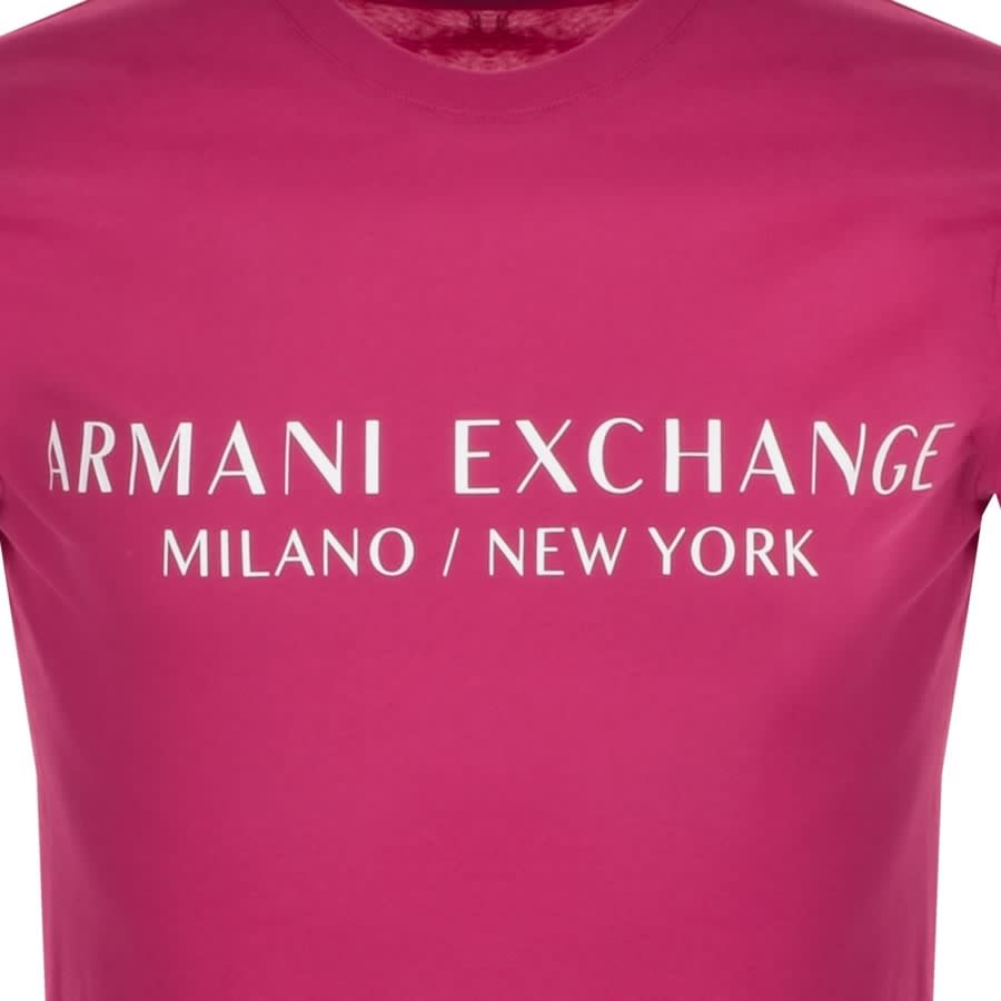 Alternative Image for ProductArmani Exchange Slim Crew Neck Logo T Shirt Pink3