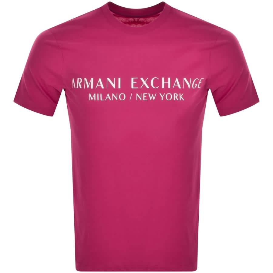 Alternative Image for ProductArmani Exchange Slim Crew Neck Logo T Shirt Pink1