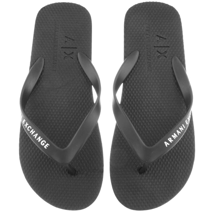 Alternative Image for ProductArmani Exchange Logo Flip Flops Black1