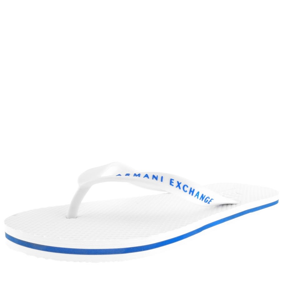 Alternative Image for ProductArmani Exchange Logo Flip Flops White2