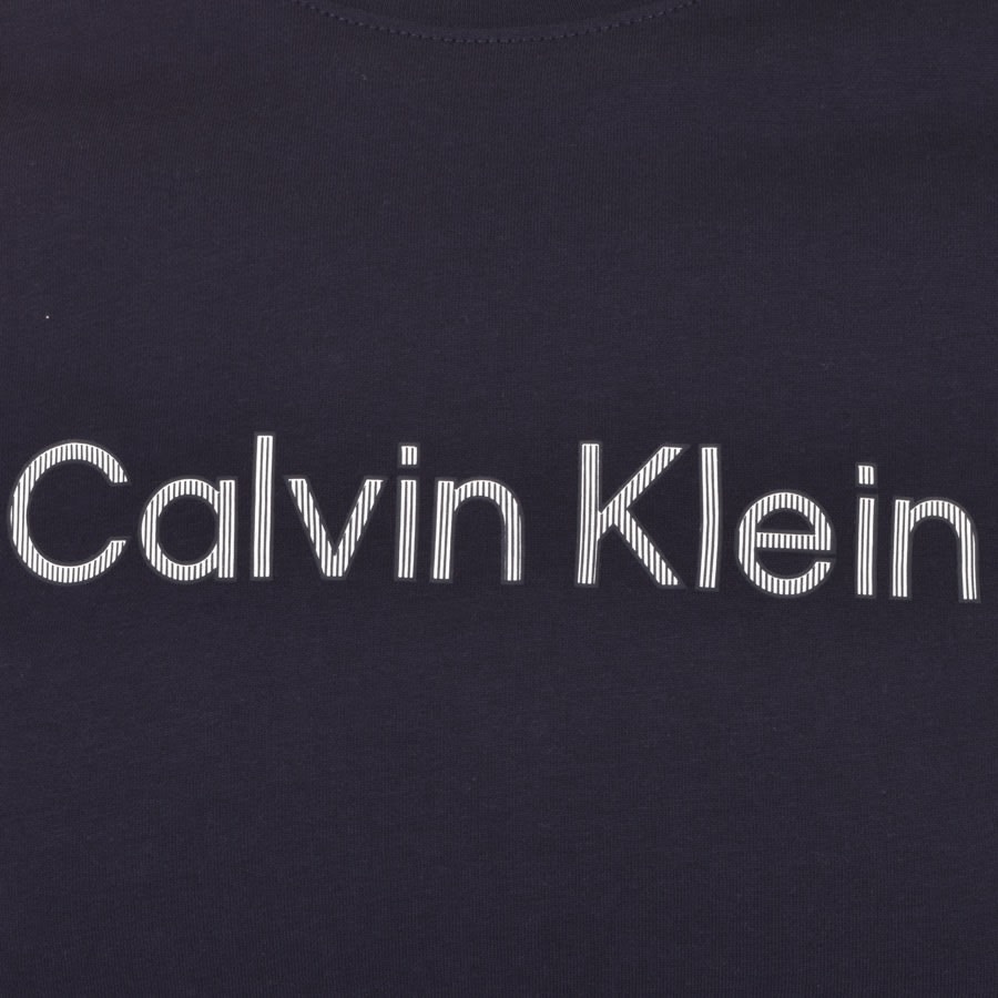 Alternative Image for ProductCalvin Klein Raised Striped Logo T Shirt Navy3