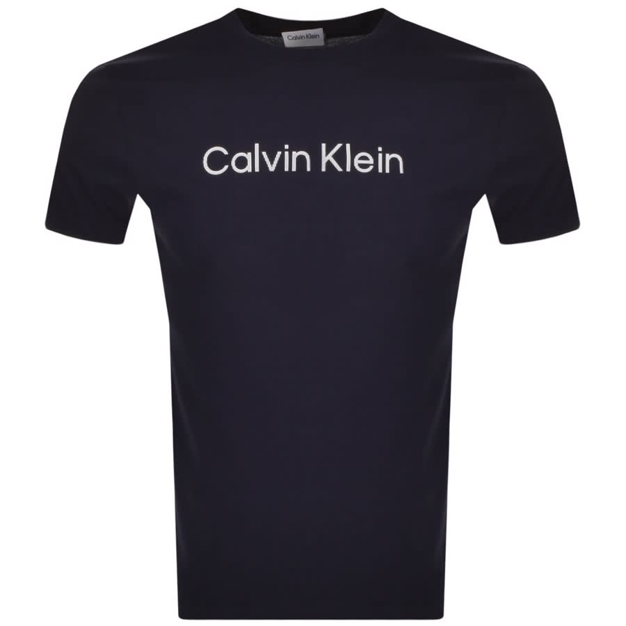 Alternative Image for ProductCalvin Klein Raised Striped Logo T Shirt Navy1