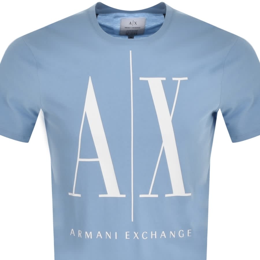 Alternative Image for ProductArmani Exchange Crew Neck Logo T Shirt Blue2