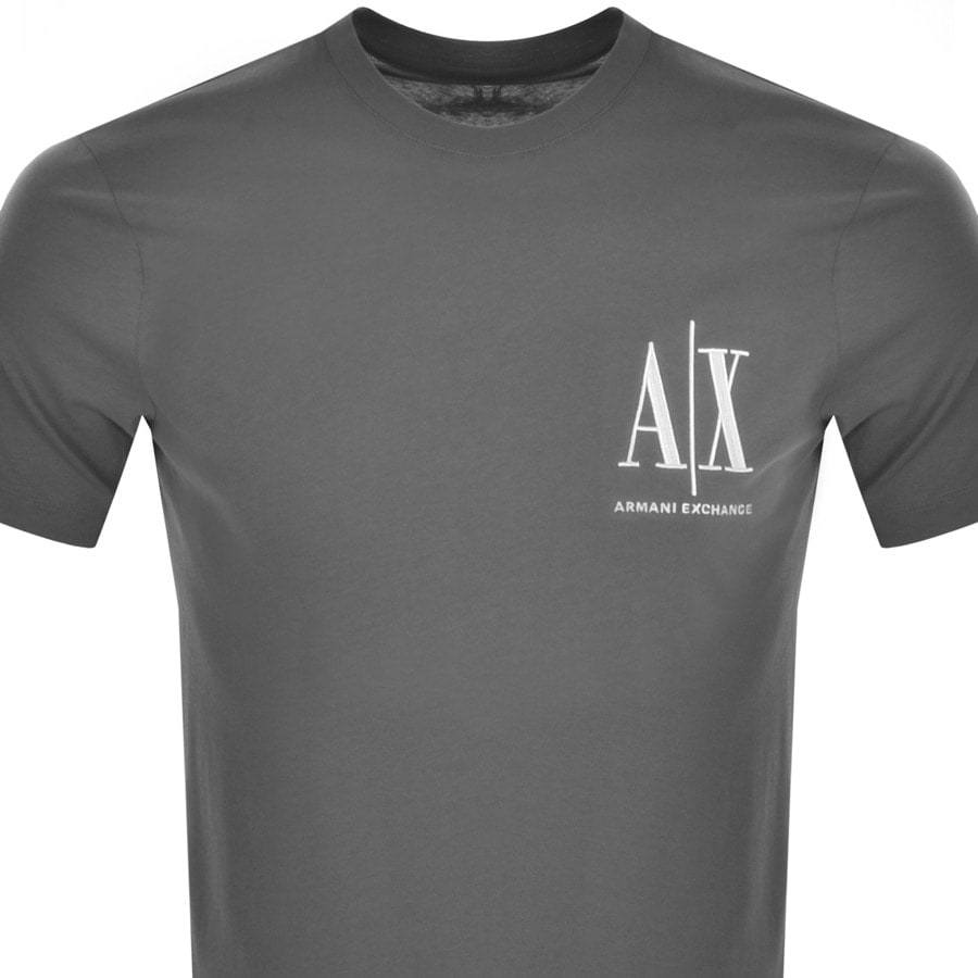 Alternative Image for ProductArmani Exchange Crew Neck Logo T Shirt Grey2