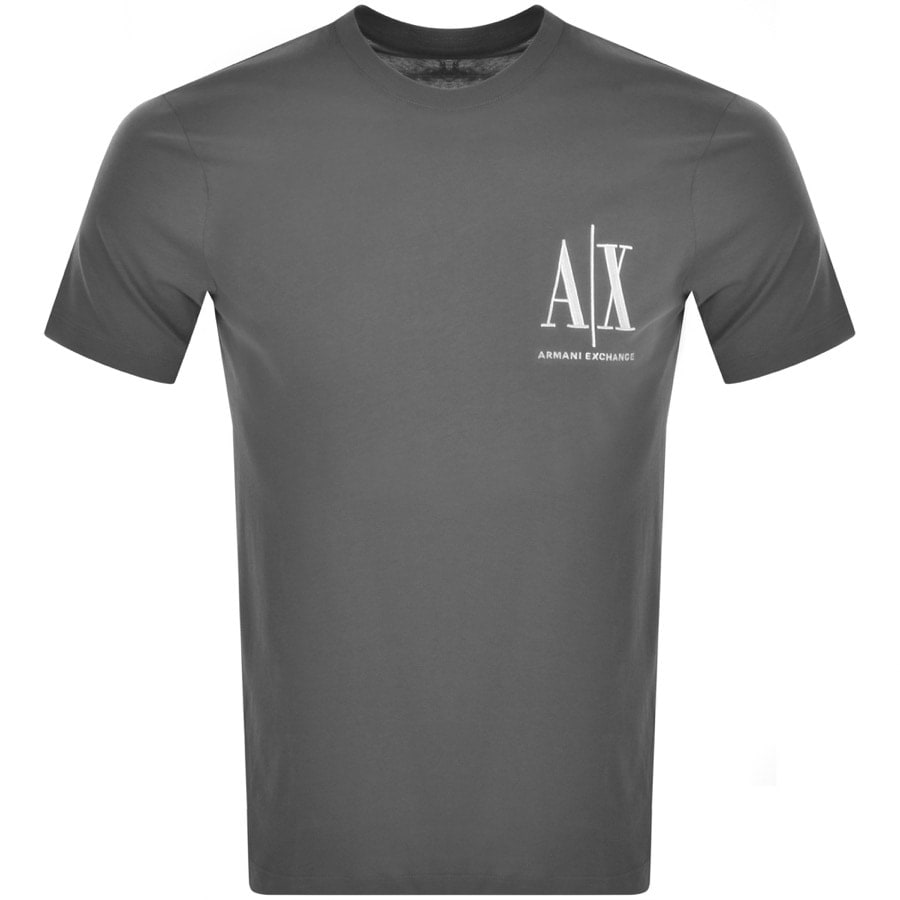 Alternative Image for ProductArmani Exchange Crew Neck Logo T Shirt Grey1