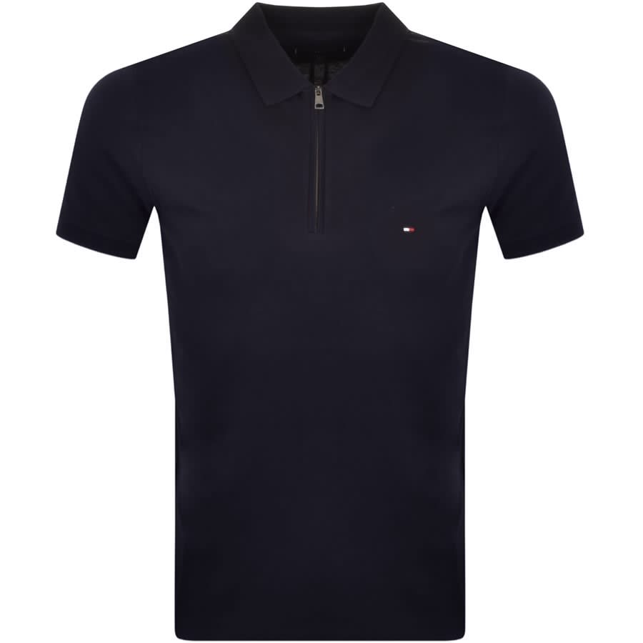 Alternative Image for ProductTommy Hilfiger Half Zip Polo T Shirt Navy1