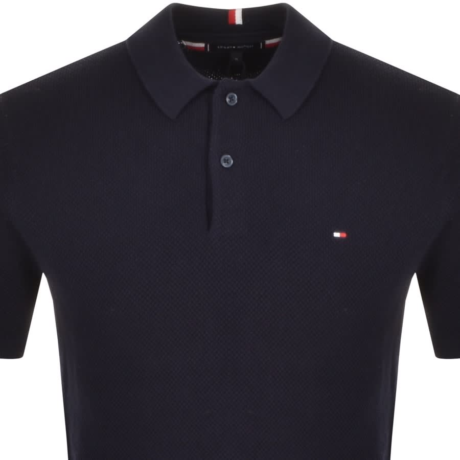 Alternative Image for ProductTommy Hilfiger Knit Textured Polo T Shirt Navy2
