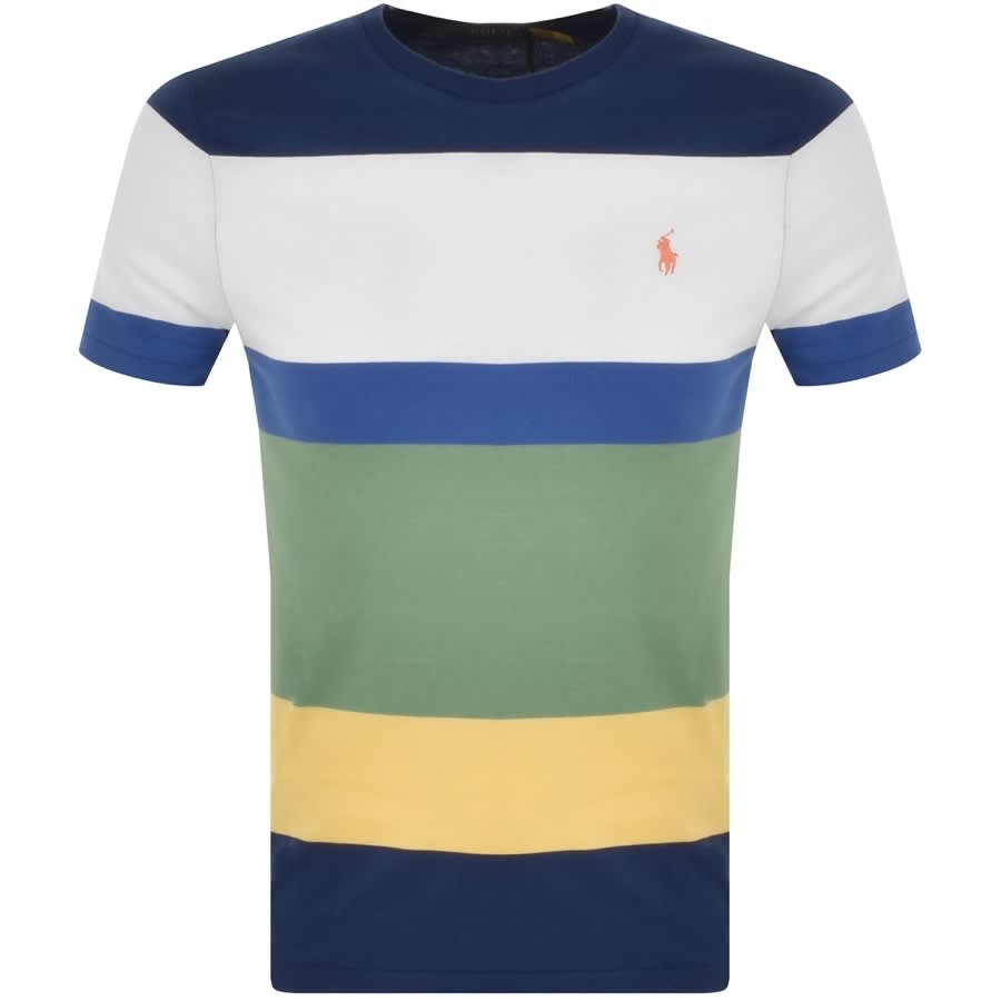 Alternative Image for ProductRalph Lauren Stripe Crew Neck T Shirt Navy1
