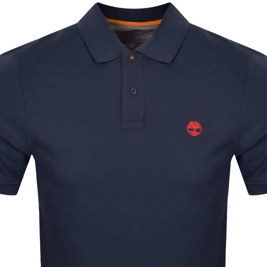 Alternative Image for ProductTimberland Logo Short Sleeved Polo T Shirt Navy2