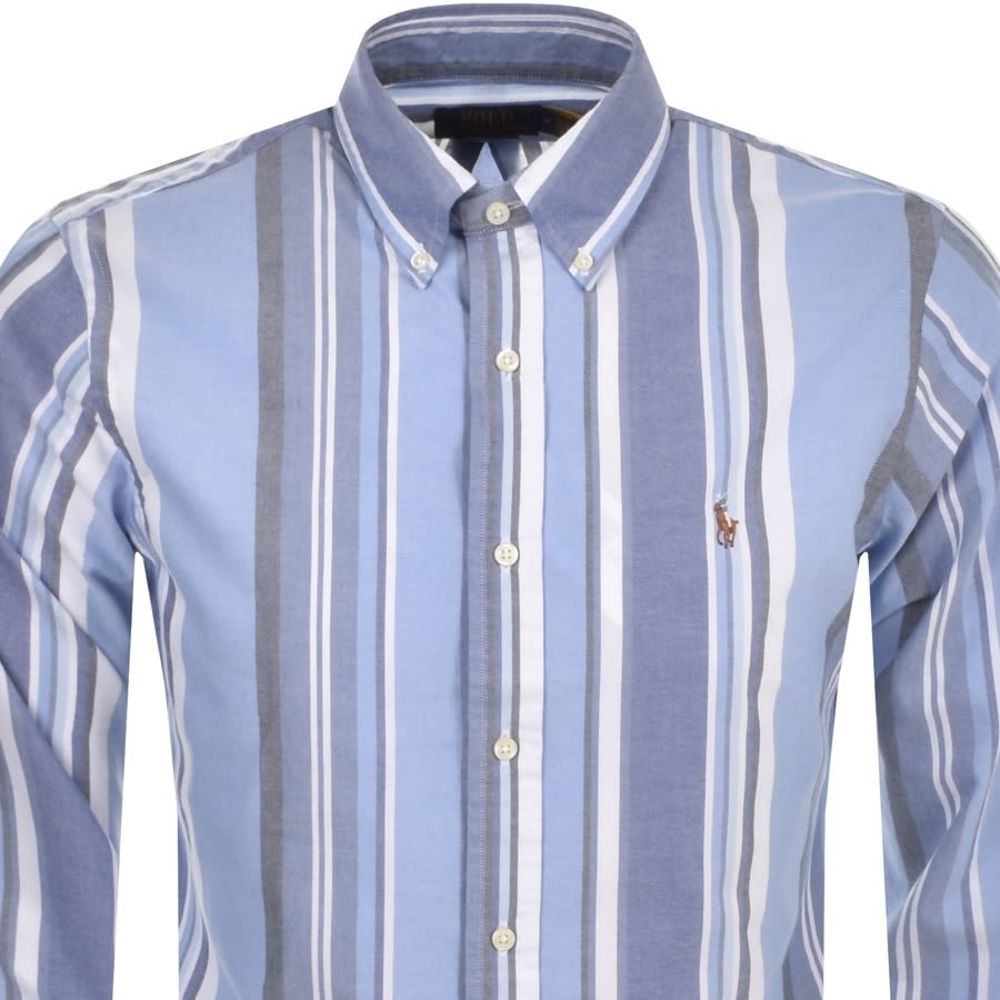 Alternative Image for ProductRalph Lauren Long Sleeve Stripe Shirt Blue2
