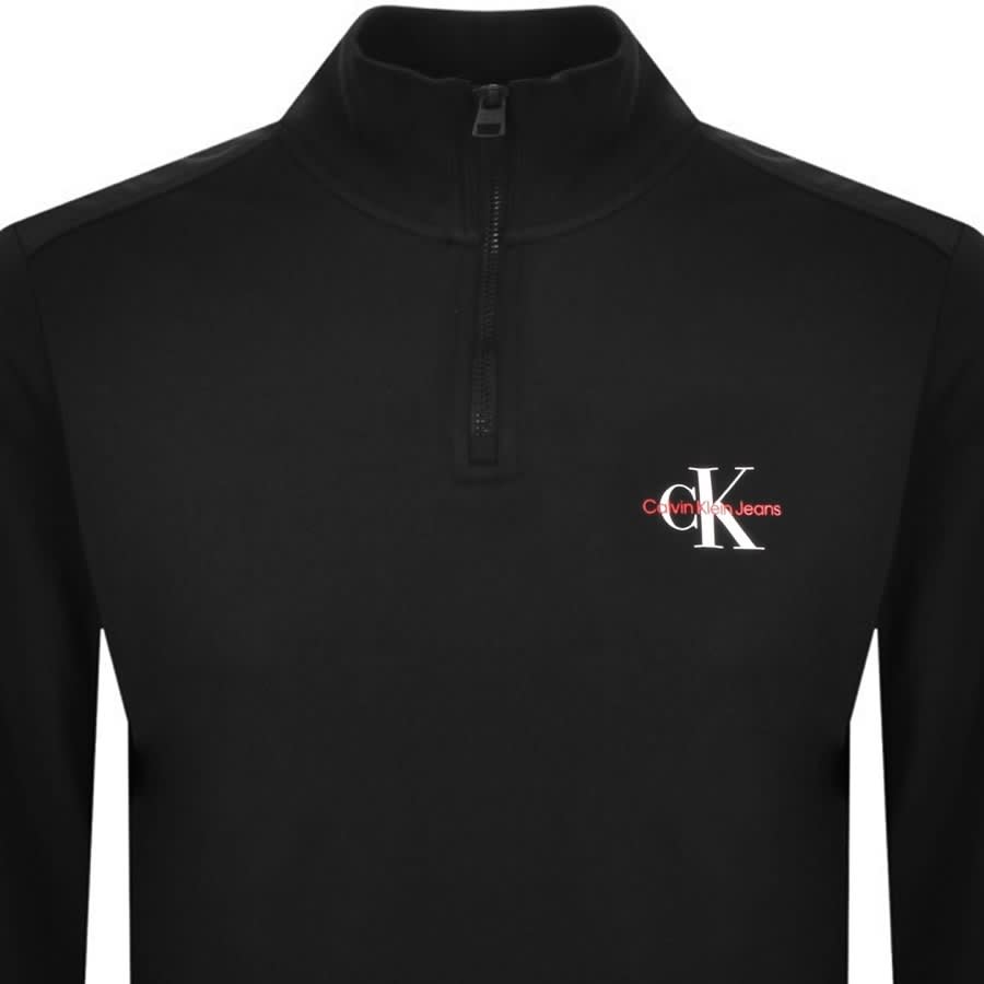 Alternative Image for ProductCalvin Klein Jeans Half Zip Sweatshirt Black2