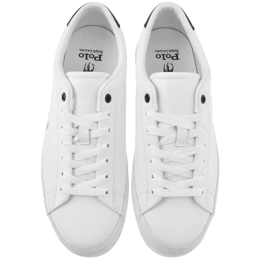 Alternative Image for ProductRalph Lauren Longwood Leather Trainers White3