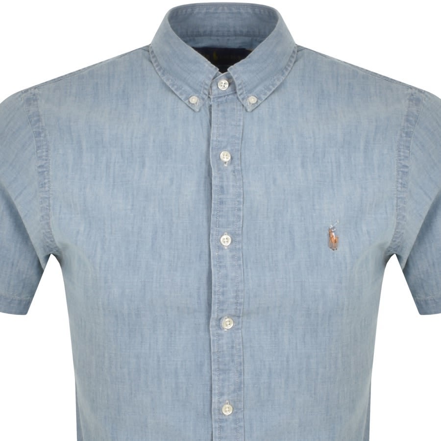 Alternative Image for ProductRalph Lauren Oxford Slim Short Sleeve Shirt Blue2