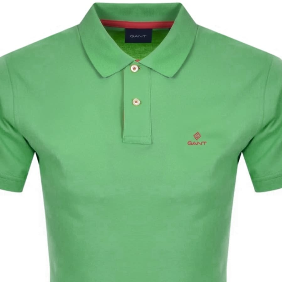 Alternative Image for ProductGant Contrast Collar Rugger Polo T Shirt Green2