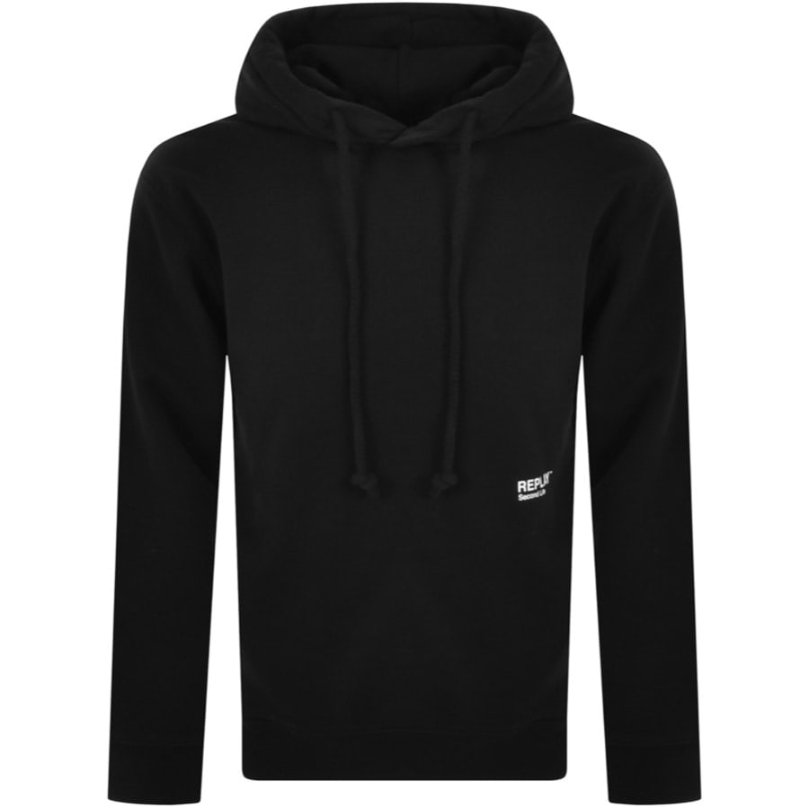 Alternative Image for ProductReplay Logo Hoodie Black1