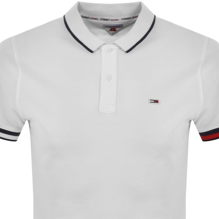 Alternative Image for ProductTommy Jeans Red Flag Polo Shirt White2