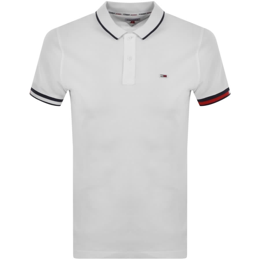 Alternative Image for ProductTommy Jeans Red Flag Polo Shirt White1