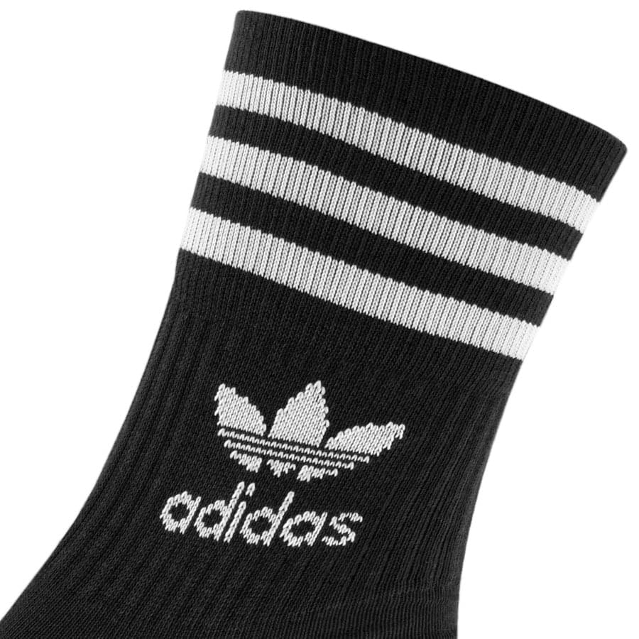 Alternative Image for Productadidas Originals Five Pack Mid Cut Crew Socks Blac3