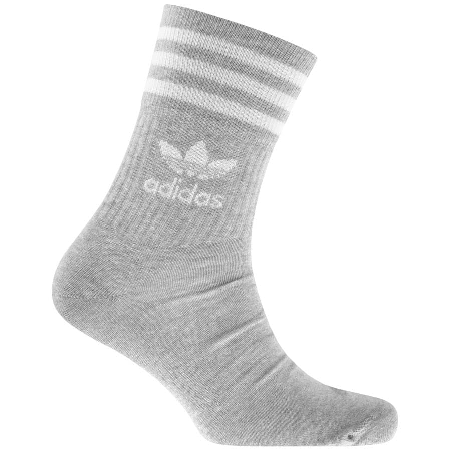 Alternative Image for Productadidas Originals Three Pack Mid Cut Crew Socks Gre2