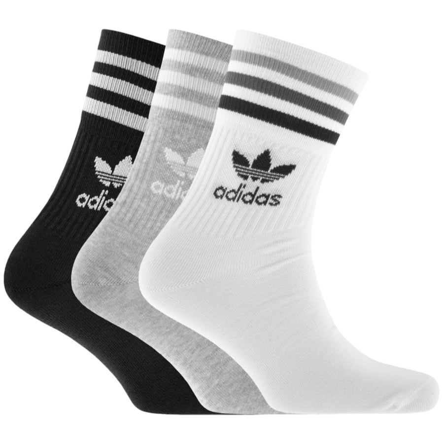 Alternative Image for Productadidas Originals Three Pack Mid Cut Crew Socks Gre1
