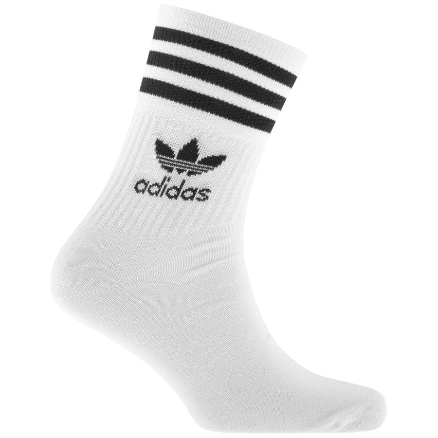 Alternative Image for Productadidas Originals Five Pack Mid Cut Crew Socks Whit2